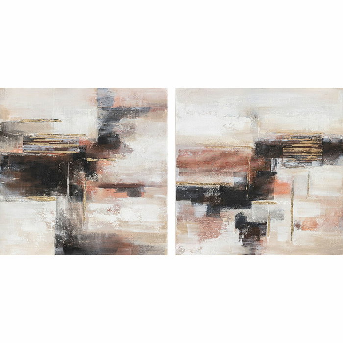 DKD Home Decor Cuadro Lienzo Pino 90x90x2,4 Abstracto Surtido de 2 Unidades
