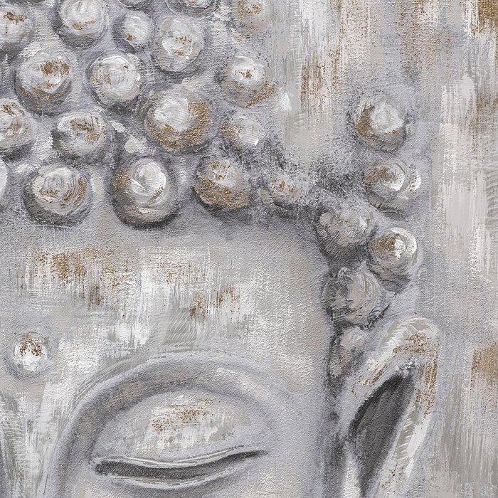 DKD Home Decor Cuadro Oriental Gris Plateado 2.4 x 100 x 100 cm Pintado a Mano con Buda (2 Unidades) DKD Home Decor Cuadro Oriental Gris Plateado 2.4 x 100 x 100 cm Pintado a Mano con Buda (2 Unidades)