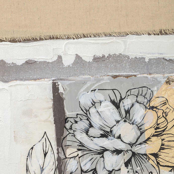 DKD Home Decor Cuadro Moderno Abstracto Beige Dorado Lienzo Pino Pintado a Mano 2.4 x 120 x 90 cm (2 Unidades)