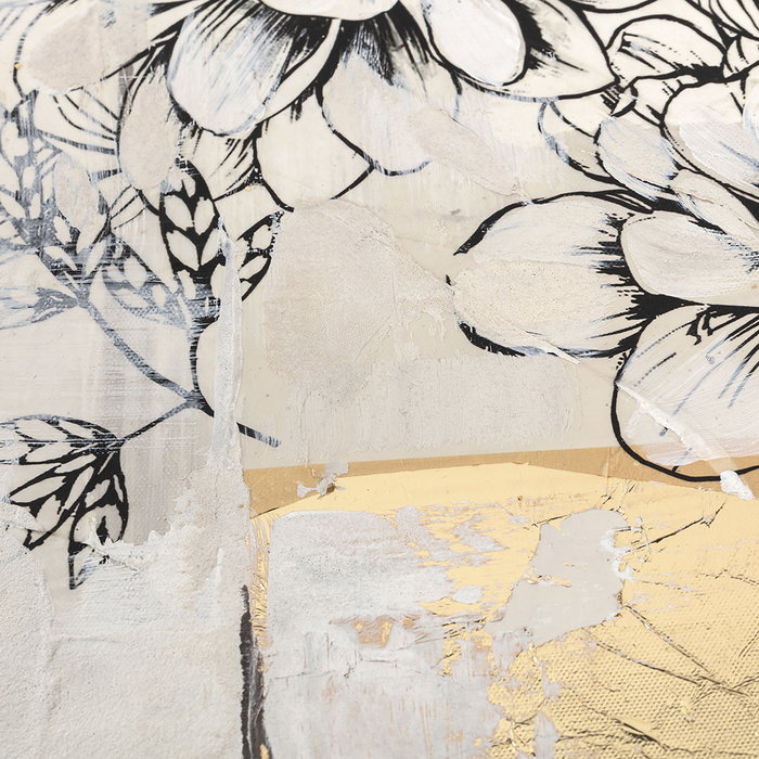 DKD Home Decor Cuadro Moderno Abstracto Beige Dorado Lienzo Pino Pintado a Mano 2.4 x 120 x 90 cm (2 Unidades)