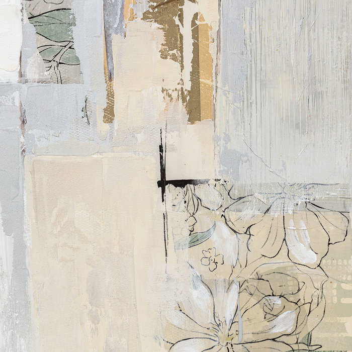 DKD Home Decor Cuadro Moderno Abstracto Beige Dorado Lienzo Pino Pintado a Mano 2.4 x 120 x 90 cm (2 Unidades)