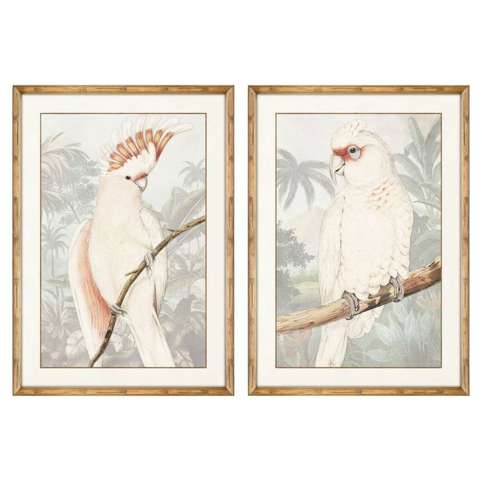 DKD Home Decor Cuadro Decorativo Tropical Cristal y MDF Blanco Gris Naranja Natural 70 x 50 x 3 cm (2 Unidades) DKD Home Decor Cuadro Decorativo Tropical Cristal y MDF Blanco Gris Naranja Natural 70 x 50 x 3 cm (2 Unidades)