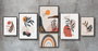 DKD Home Decor Set de 6 Cuadros de Lienzo con Diseño de Hojas Enmarcado