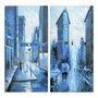 DKD Home Decor Cuadro Lienzo MDF Ciudad Surtido de 2 Unidades 60x120 cm