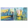 DKD Home Decor Cuadro Lienzo MDF Ciudad Surtido de 2 Unidades 100x100x3 cm