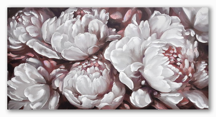 DKD Home Decor Cuadro Romántico Blanco Rosa Flores 2 Unidades 120 x 60 x 3 cm