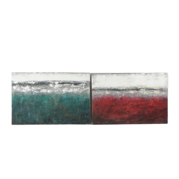 DKD Home Decor Set de 2 Cuadros Abstractos de Lienzo y Pino 120x80x3,5 cm