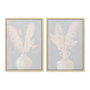 DKD Home Decor Set de 2 Cuadros Lienzo Jarrón Enmarcado 50x4x70 cm Gris y Beige