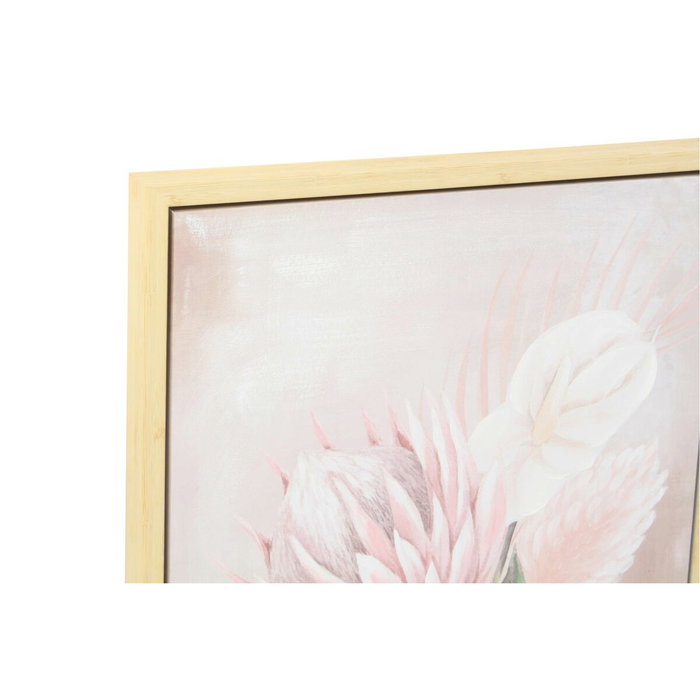 DKD Home Decor Set de 2 Cuadros Lienzo Florero Enmarcado 50x70 cm