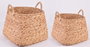 DKD Home Decor Set de 2 Cestas de Junco 44x44x45 cm Marrón y Natural