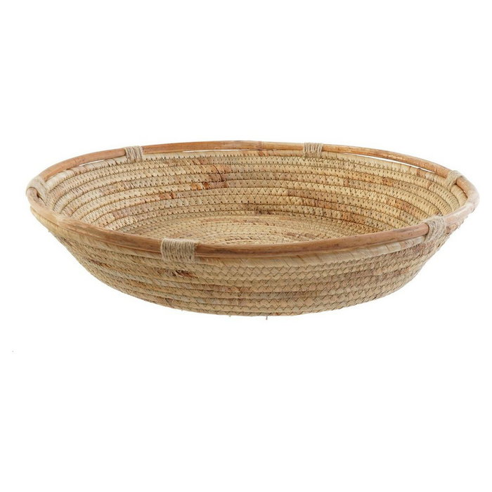 DKD Home Decor Centro de Mesa de Junco 42x42x8 cm Marrón Natural