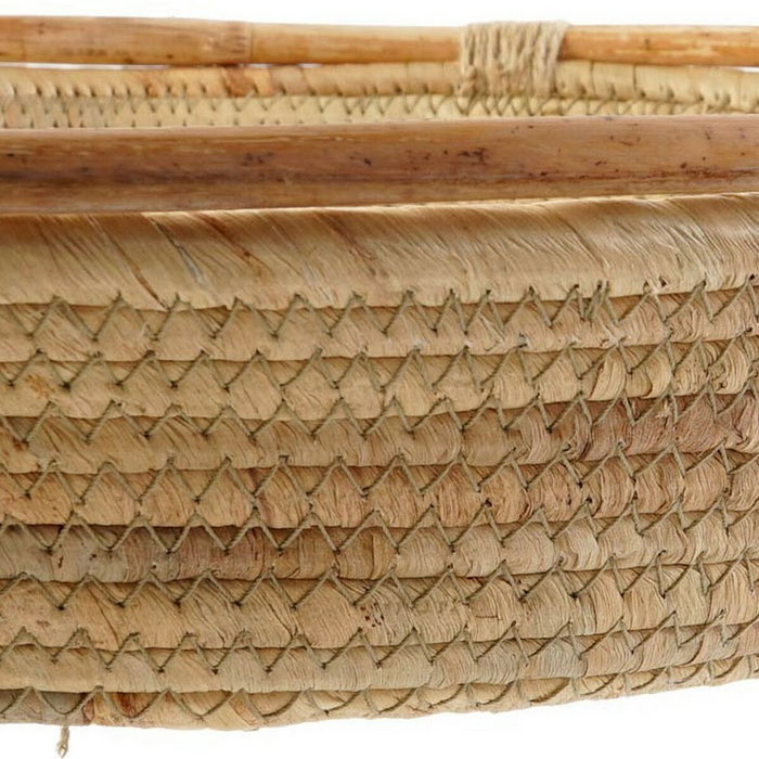 DKD Home Decor Centro de Mesa de Junco 42x42x8 cm Marrón Natural