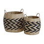DKD Home Decor Set de 2 Cestas de Fibra 30x30x30 Marrón Claro Natural