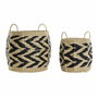 DKD Home Decor Set de 2 Cestas de Fibra 30x30x30 Marrón Claro Natural