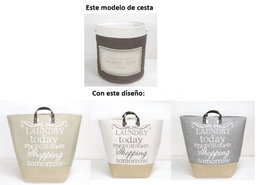 DKD Home Decor Cesta de Poliéster Laundry Today Surtido de 3 Unidades