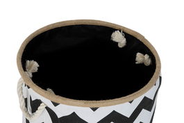 DKD Home Decor Cesta Moderno Blanco Negro 38 x 45 x 38 cm Poliester Yute Zig Zag