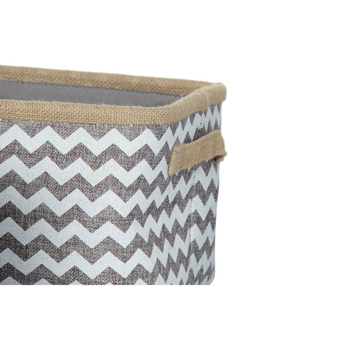 DKD Home Decor Set de 3 Cestas Zig Zag Gris y Blanco