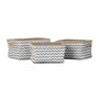 DKD Home Decor Set de 3 Cestas Zig Zag Gris y Blanco