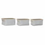 DKD Home Decor Set de 3 Cestas Zig Zag Gris y Blanco