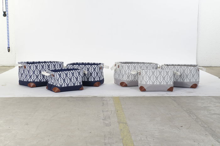 DKD Home Decor Cesta Boho Griazul Azul Marino Gris 30 x 24 x 40 cm Set 3 Piezas DKD Home Decor Cesta Boho Griazul Azul Marino Gris 30 x 24 x 40 cm Set 3 Piezas