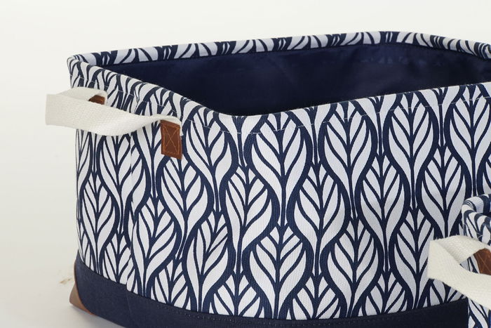 DKD Home Decor Cesta Boho Griazul Azul Marino Gris 30 x 24 x 40 cm Set 3 Piezas DKD Home Decor Cesta Boho Griazul Azul Marino Gris 30 x 24 x 40 cm Set 3 Piezas