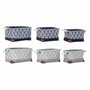 DKD Home Decor Set de 3 Cestas de Poliéster Diseño Hoja