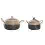 DKD Home Decor Set de 2 Cestas de Seagrass 41x41x33 cm Natural