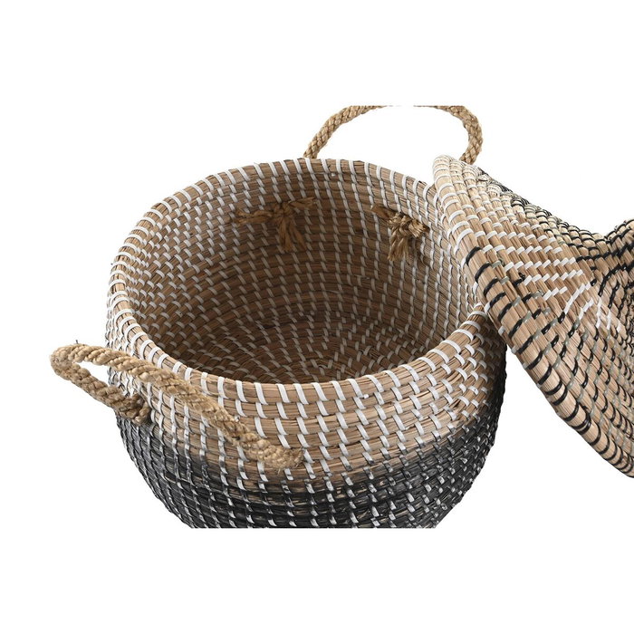 DKD Home Decor Set de 2 Cestas de Seagrass 41x41x33 cm Natural