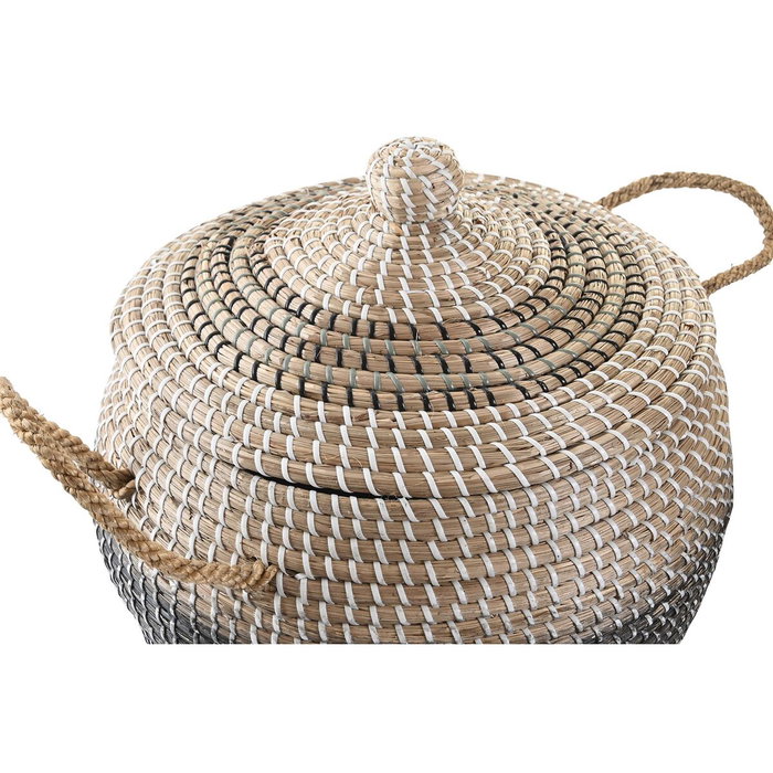 DKD Home Decor Set de 2 Cestas de Seagrass 41x41x33 cm Natural