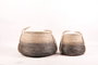 DKD Home Decor Cesta Balines Set de 2 Natural Gris Negro Seagrass 52 x 52 x 40 cm
