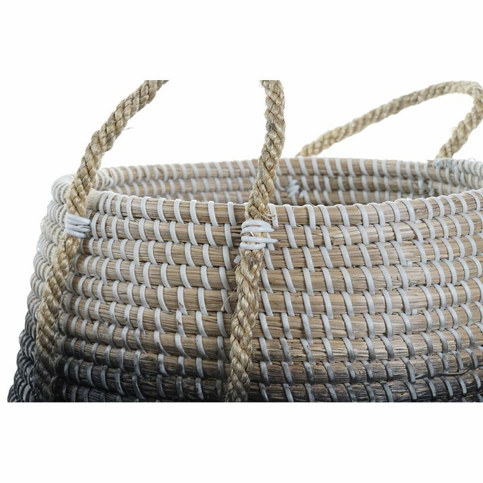 DKD Home Decor Set de 2 Cestas de Seagrass 52x52x40 cm Natural