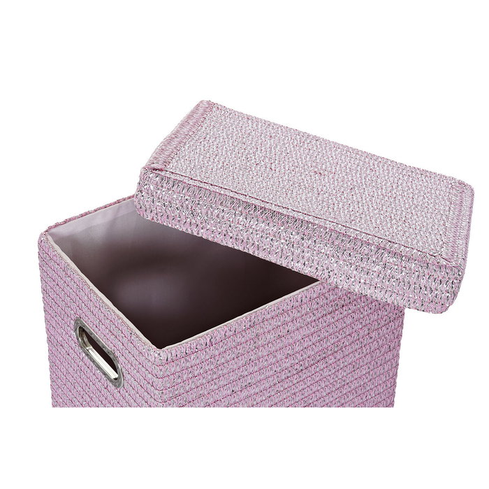 DKD Home Decor Set de 5 Cestas de Polipropileno Rosa