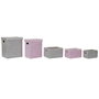 DKD Home Decor Set de 5 Cestas de Polipropileno Rosa