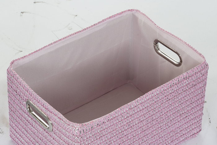 DKD Home Decor Cesta Basicos Set de 5 Rosa Plateado 36 x 50 x 44 cm