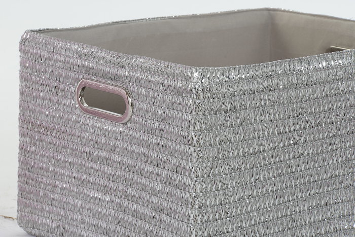 DKD Home Decor Cesta Basicos Set de 5 Rosa Plateado 36 x 50 x 44 cm