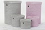 DKD Home Decor Cesta Basicos Set de 5 Rosa Gris 42 x 52.5 x 42 cm