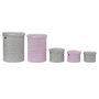 DKD Home Decor Set de 5 Cestas de Polipropileno Rosa