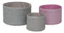 DKD Home Decor Cesta Set de 3 Piezas Rosa Gris 27 x 27 x 17 cm