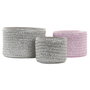 DKD Home Decor Set de 3 Cestas de Polipropileno Rosa 27x27x17 cm