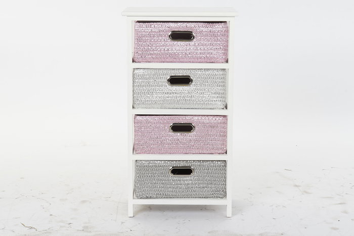 Cajonera Basicos DKD Home Decor Rosa Gris 29 x 74 x 40 cm