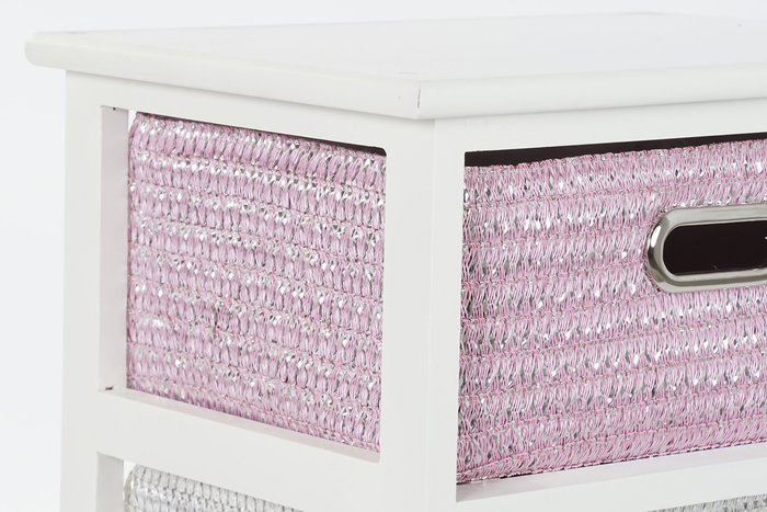 Cajonera Basicos DKD Home Decor Rosa Gris 29 x 74 x 40 cm