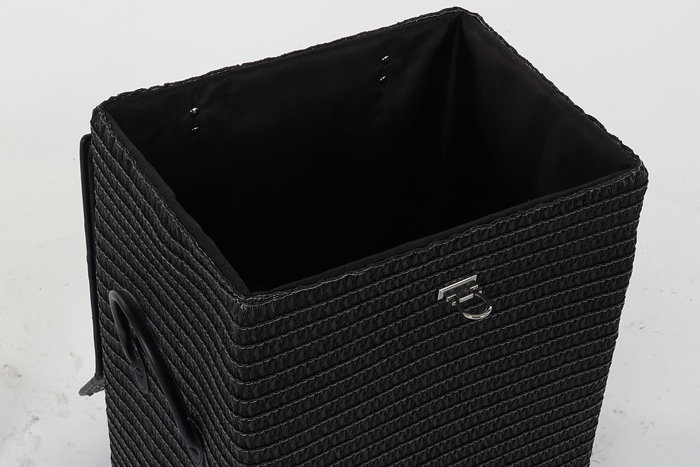 DKD Home Decor Cesta Basicos PP Blanco Negro Set de 5 Piezas 45 x 34 x 49 cm