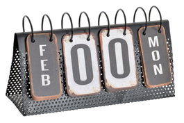 Calendario Vintage DKD Home Decor Negro Blanco Metal 34 x 13 x 21 cm