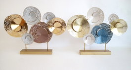 DKD Home Decor Decoración Metal Abstracto 2 Surtido Azul, Dorado y Marrón