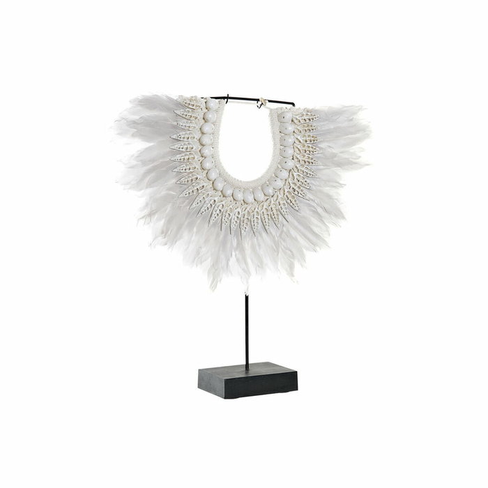 DKD Home Decor Decoración de Plumas y Conchas Beige y Negro 42x9,5x44 cm DKD Home Decor Decoración de Plumas y Conchas Beige y Negro 42x9,5x44 cm