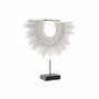 DKD Home Decor Decoración de Plumas y Conchas Beige y Negro 42x9,5x44 cm