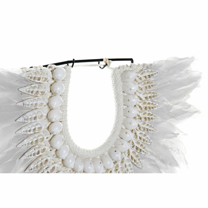 DKD Home Decor Decoración de Plumas y Conchas Beige y Negro 42x9,5x44 cm DKD Home Decor Decoración de Plumas y Conchas Beige y Negro 42x9,5x44 cm