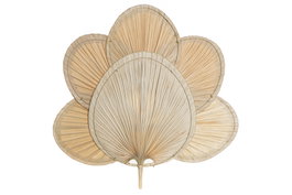 DKD Home Decor Decoración de Pared de Fibra Estilo Balines Natural