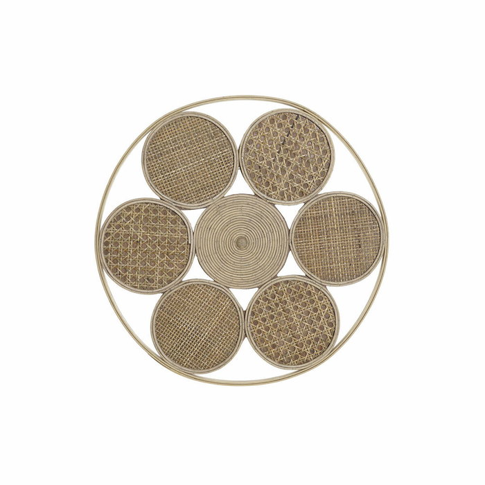 DKD Home Decor Decoración de Pared Ratán Natural 45,5x45,5 cm