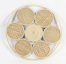 DKD Home Decor Decoración de Pared Ratán Natural 45,5x45,5 cm